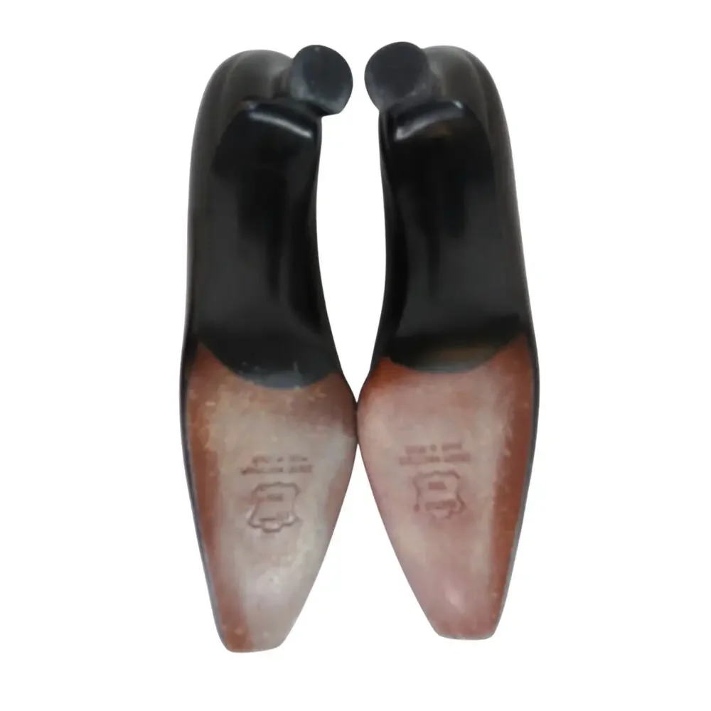 Vintage Stuart Weitzman Metallic Bronze Patent Leather Pumps Size 9 Kitten Heels